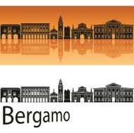 Bergamo skyline in orange background