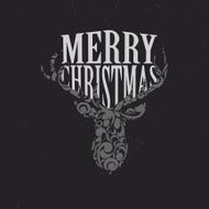Christmas Greetings Card with Reindeer
