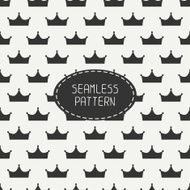 Vector seamless retro pattern with vintage hipster crown N2