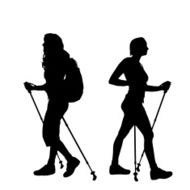 Vector silhouette of woman N406