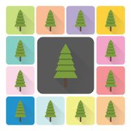 Christmas trees Icon color set vector illustration