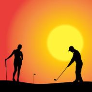 Vector silhouette of couple N357