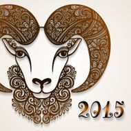 Decorative Sheep with Patterned Horns