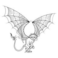 Vector Decorative Gargoyle With Wings