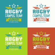 College rugby junior team emblem
