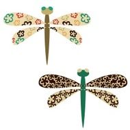 Sketches of bright colourful dragonflies N2