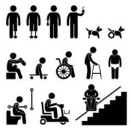 Amputee Handicap Disable People Man Pictogram