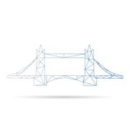 Tower bridge abstract isolated on a white backgrounds vector illustration