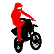 Black silhouettes Motocross rider on a motorcycle N6