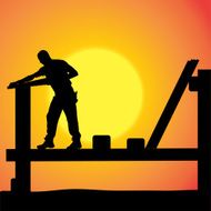 Vector silhouette of a man N866