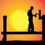Vector silhouette of a man N867