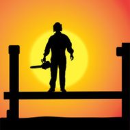 Vector silhouette of a man N868