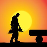 Vector silhouette of a man N869