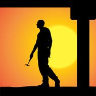 Vector silhouette of a man N871