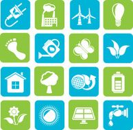 Silhouette Green Ecology and environment icons