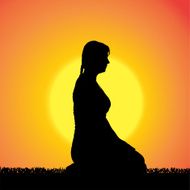 Vector silhouette of woman N408