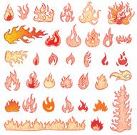 Fire flames set icons vector illustration N2