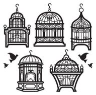 Bird Cage Vector Silhouette