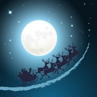 Santa on his sleigh Christmas background