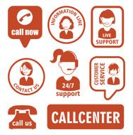 Set of call center operator icons vector N4