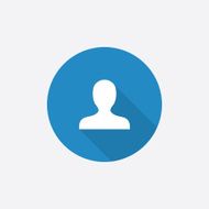 profile Flat Blue Simple Icon with long shadow