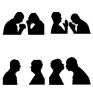 Vector silhouettes people N37