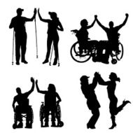 Vector silhouettes of people N227