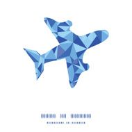 Vector blue triangle texture airplane silhouette pattern frame