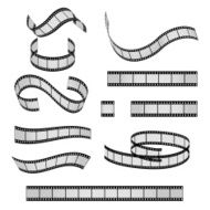 Film roll vector film 35mm slide frame set