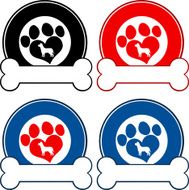 Collection of Logo With Dog Paw and Bone - 2