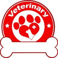 Red Circle With Love Paw Cross And Bone Under Text