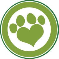 Love Paw Print Green Circle Banner Design