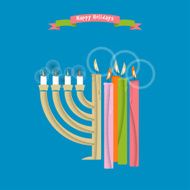 Happy Holidays Cards with Christmas and Channuka candles