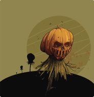 Creepy pumpkin on a pike