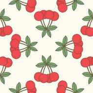 Seamless cherry pattern fruit background N2