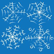 snowflakes isolated on blue background