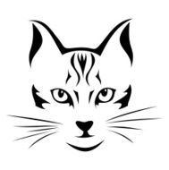 Black silhouette of cat Vector illustration N2