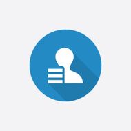 profile application Flat Blue Simple Icon with long shadow