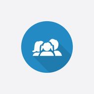 family Flat Blue Simple Icon with long shadow N2