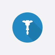 jackhammer Flat Blue Simple Icon with long shadow