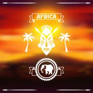 African ethnic background on evening savanna landscape N2