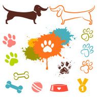 Love dog icon set