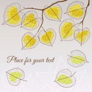 Linden leaf yellow style with place for your text N2