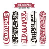 Letterings print for snowboards