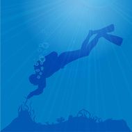 Vector silhouette of divers N5