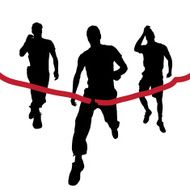 Vector silhouettes of runners N2
