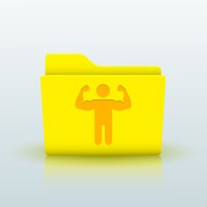 Vector yellow folder on blue background Eps10 N33