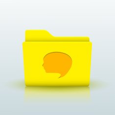 Vector yellow folder on blue background Eps10 N36