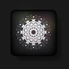 Vector snowflake icon on black background Eps 10