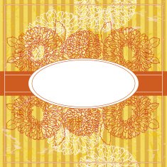 Vintage Floral Frame With Blooming Aster